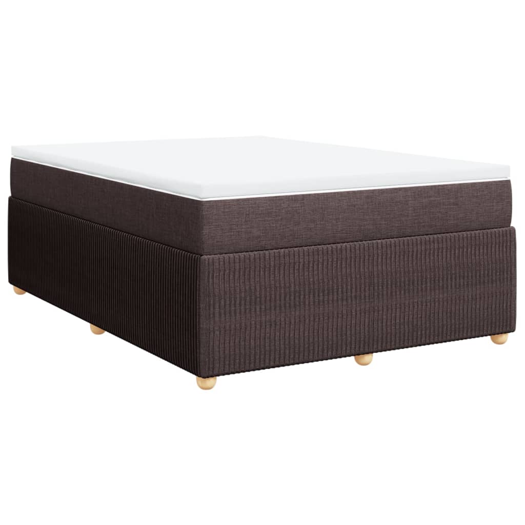 vidaXL Boxspring posteľ s matracom tmavohnedá 140x200 cm látka