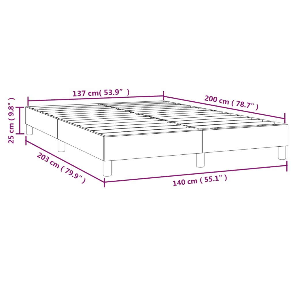 vidaXL Posteľný rám sivý 140x200 cm umelá koža