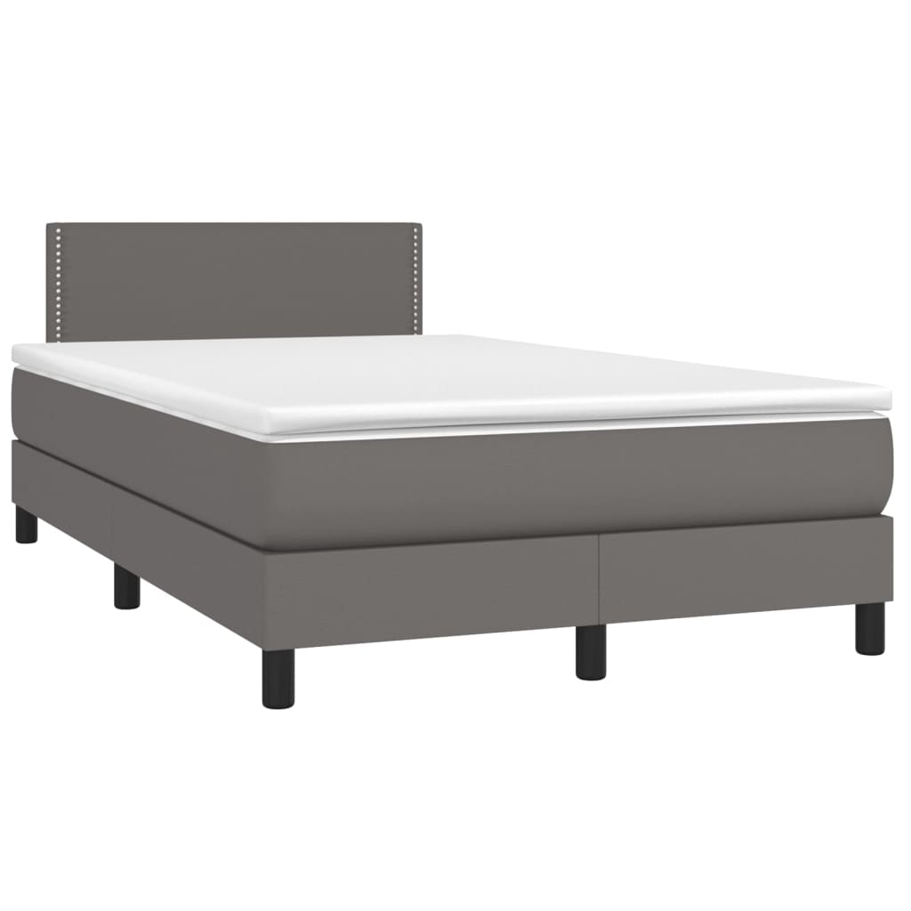 vidaXL Boxspring posteľ s matracom sivá 120x200 cm umelá koža