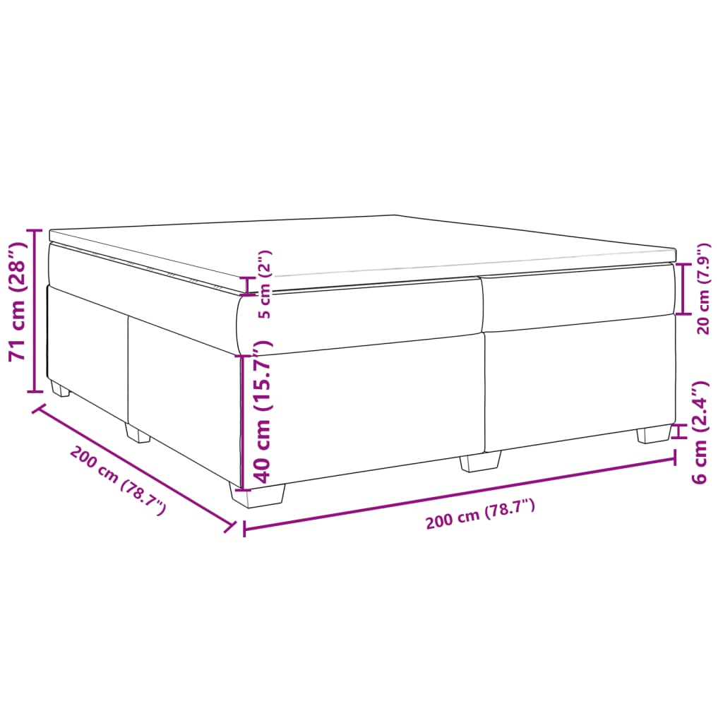 vidaXL Posteľný rám boxsping s matracom tmavozelený 200x200 cm zamat