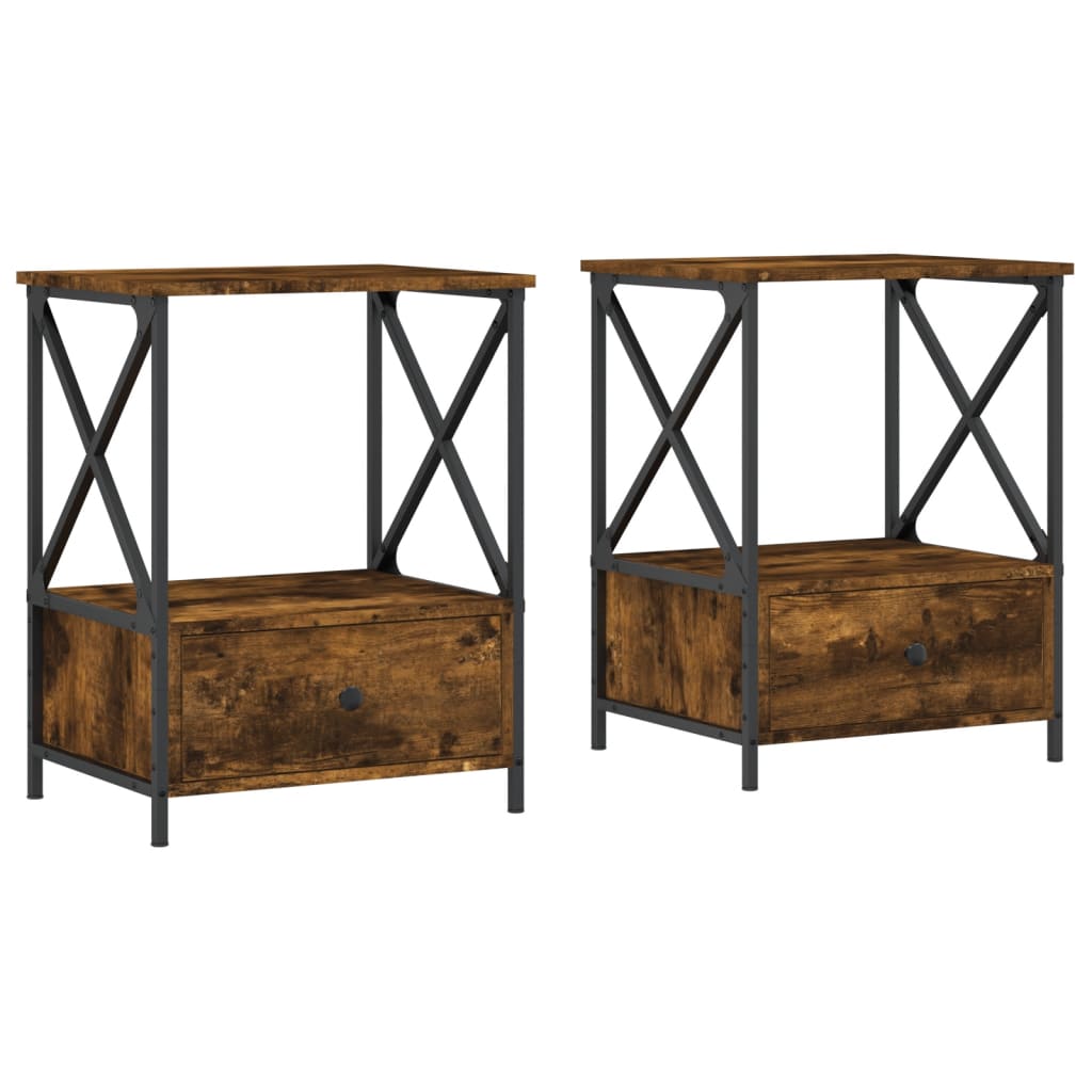 vidaXL Nočné stolíky 2 ks, tmavý dub 50x41x65 cm, kompozitné drevo