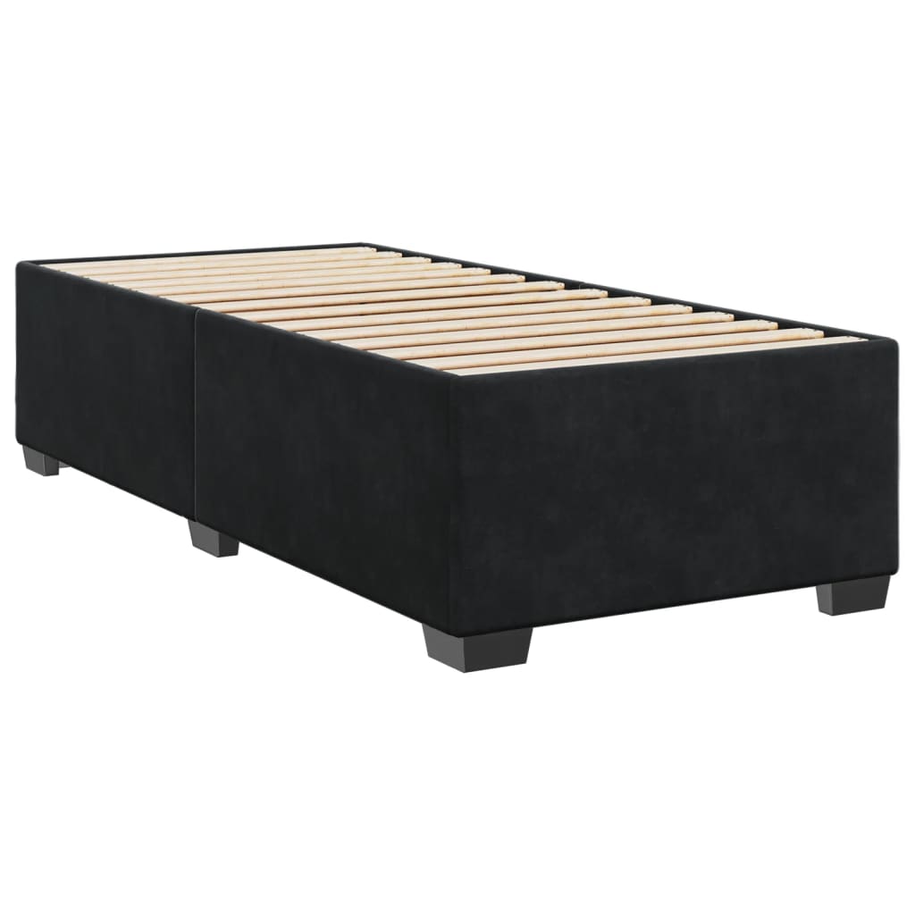 vidaXL Posteľný rám boxspring s matracom čierny 90x190 cm zamat