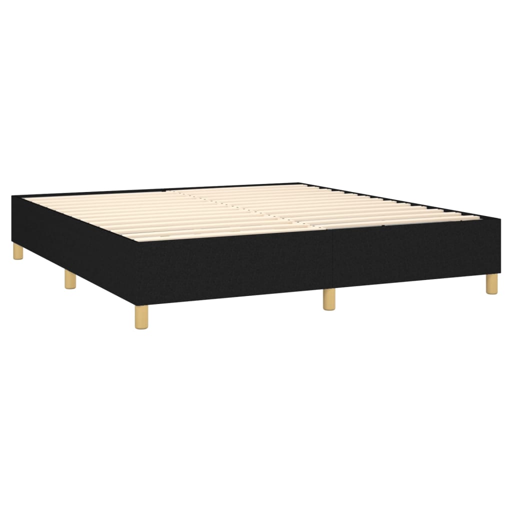 vidaXL Posteľný rám boxspring s matracom čierny 180x200 cm látka