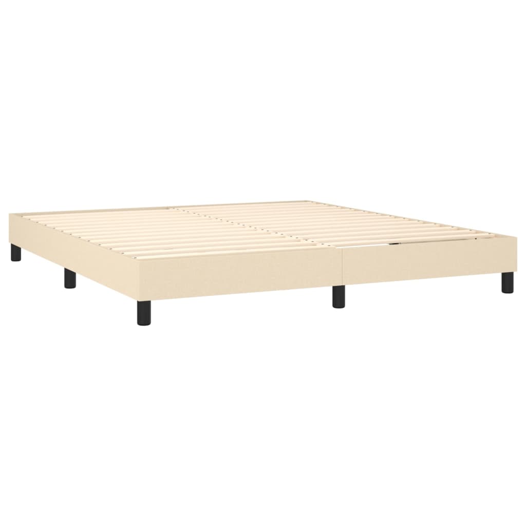 vidaXL Posteľný rám boxspring s matracom krémový 180x200 cm látka