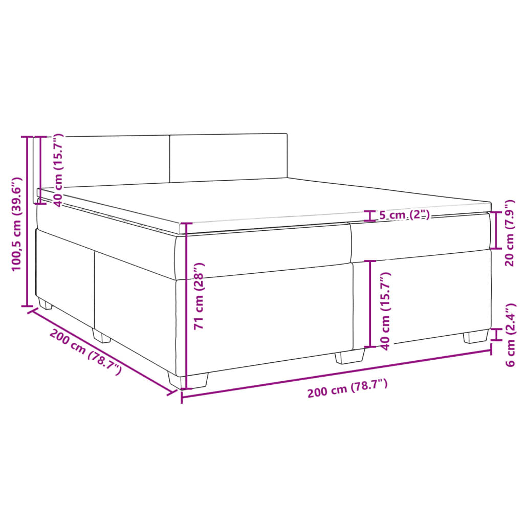 vidaXL Boxspring posteľ s matracom tmavohnedá 200x200 cm látka