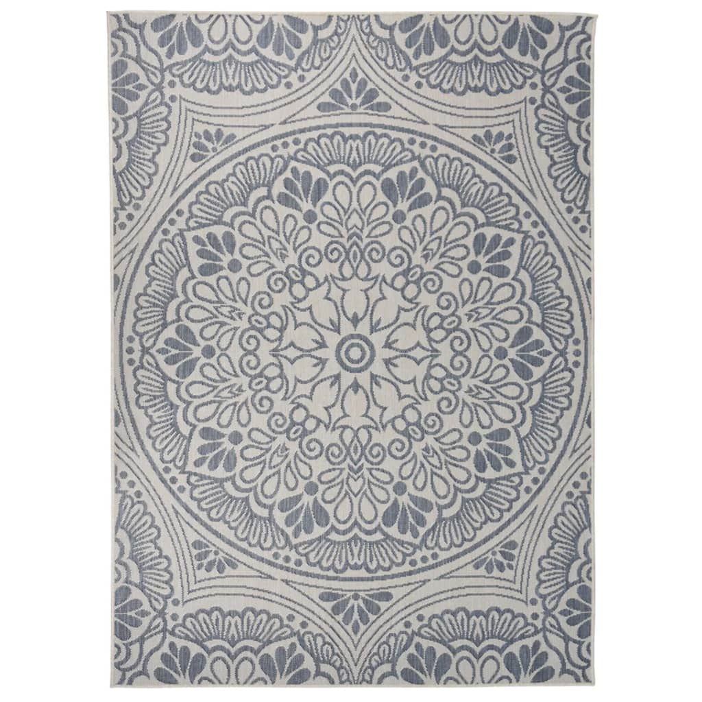 vidaXL Vonkajší koberec s plochým tkaním 200x280 cm modrý vzorovaný