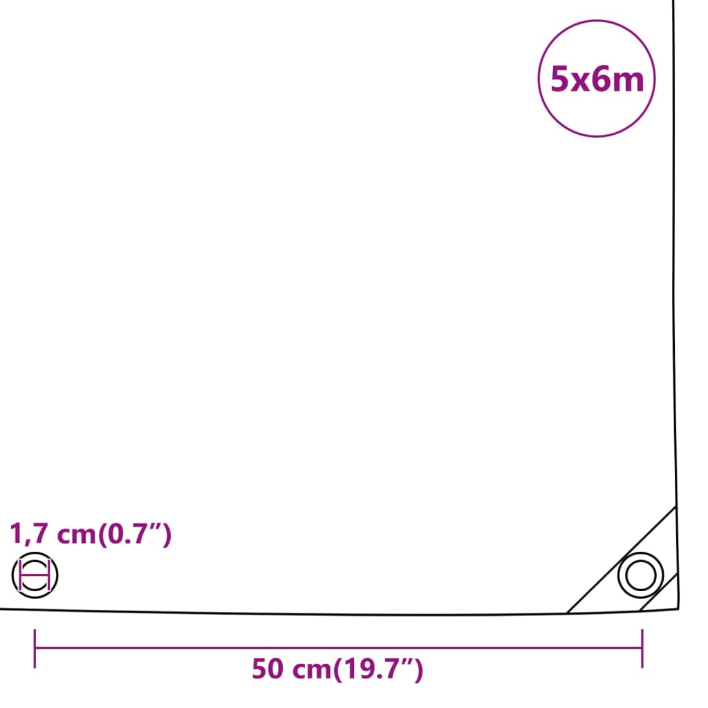 vidaXL Celta zelená 5x6 m 650 g/m²