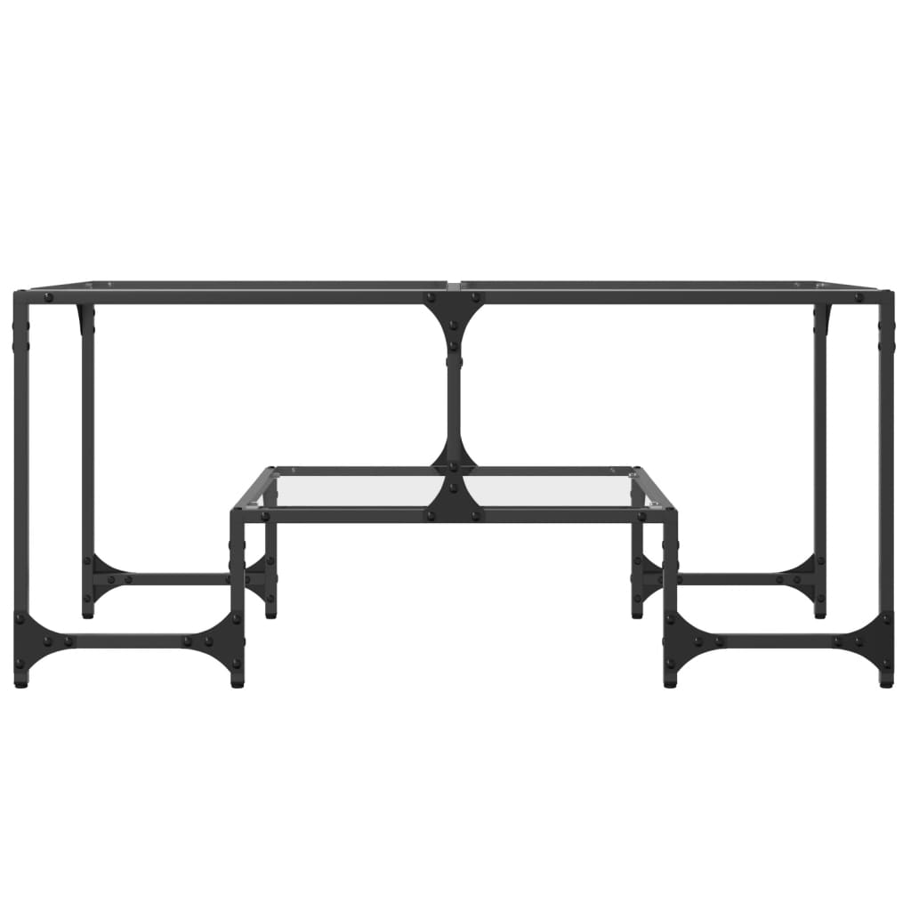 vidaXL Konferenčný stolík priehľadná sklenená doska 98,5x50x45 cm oceľ