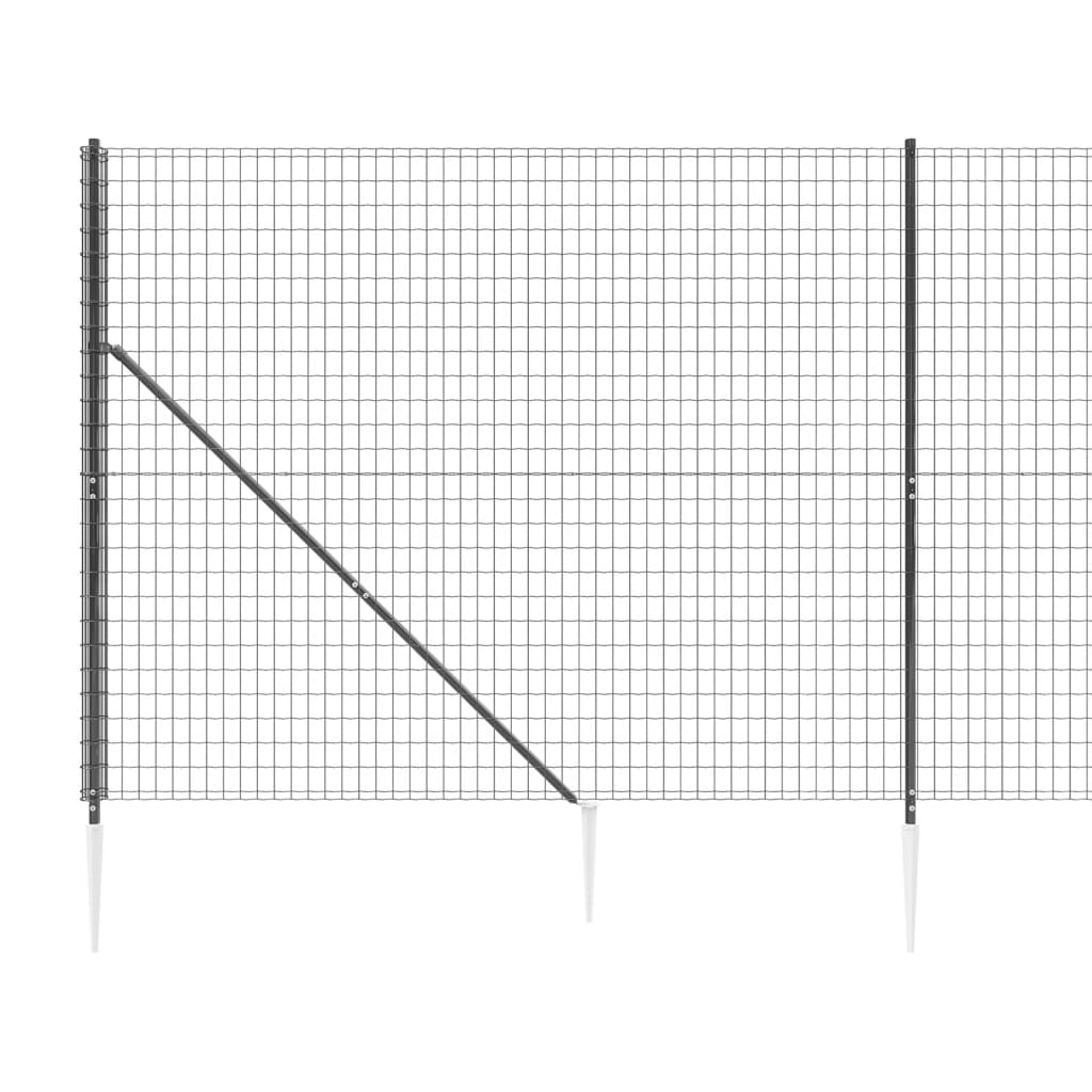 vidaXL Drôtený plot s kotviacimi hrotmi antracitový 1,8x10 m