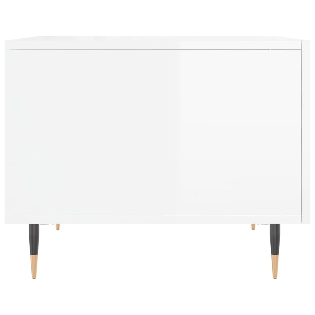 vidaXL Konferenčné stolíky 2 ks lesklé biele 50x50x40 cm kompoz. drevo