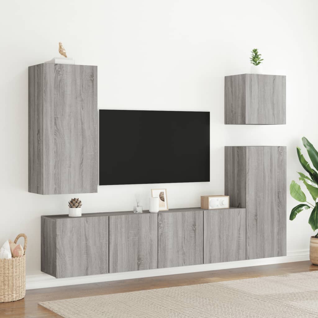 vidaXL TV skrinky nástenné 2 ks sivé sonoma 80x30x41 cm