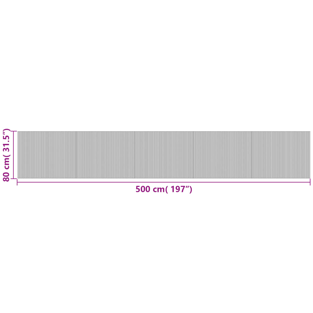 vidaXL Koberec obdĺžnikový tmavohnedý 80x500 cm bambus