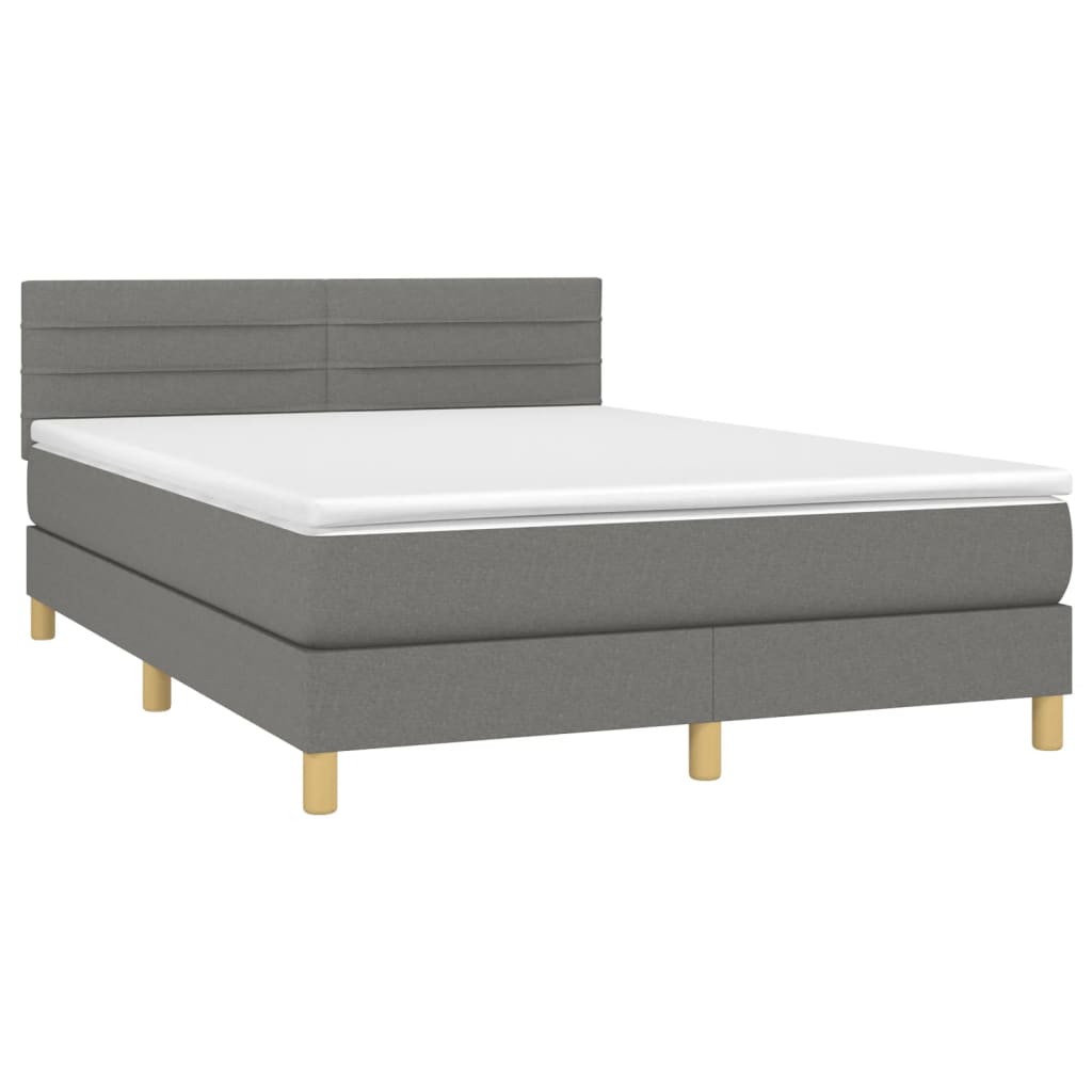 vidaXL Boxspring posteľ s matracom tmavosivá 140x200 cm látka