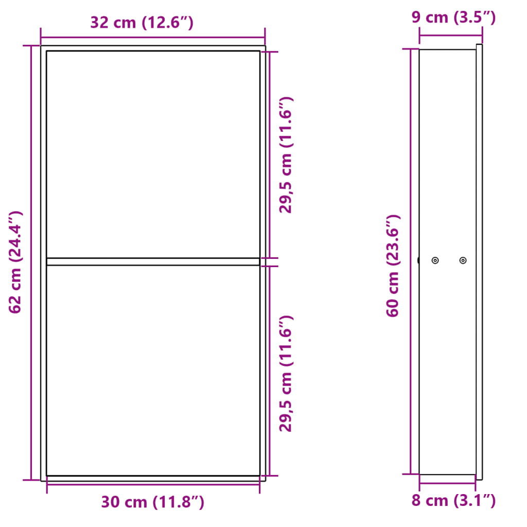 vidaXL Výklenok do sprchy brúsený zlatý 32x62x9 cm nerezová oceľ