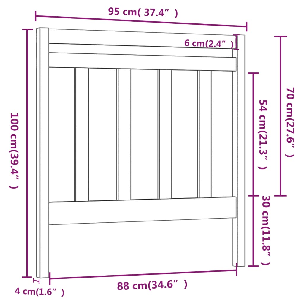 vidaXL Čelo postele biele 95x4x100 cm masívna borovica