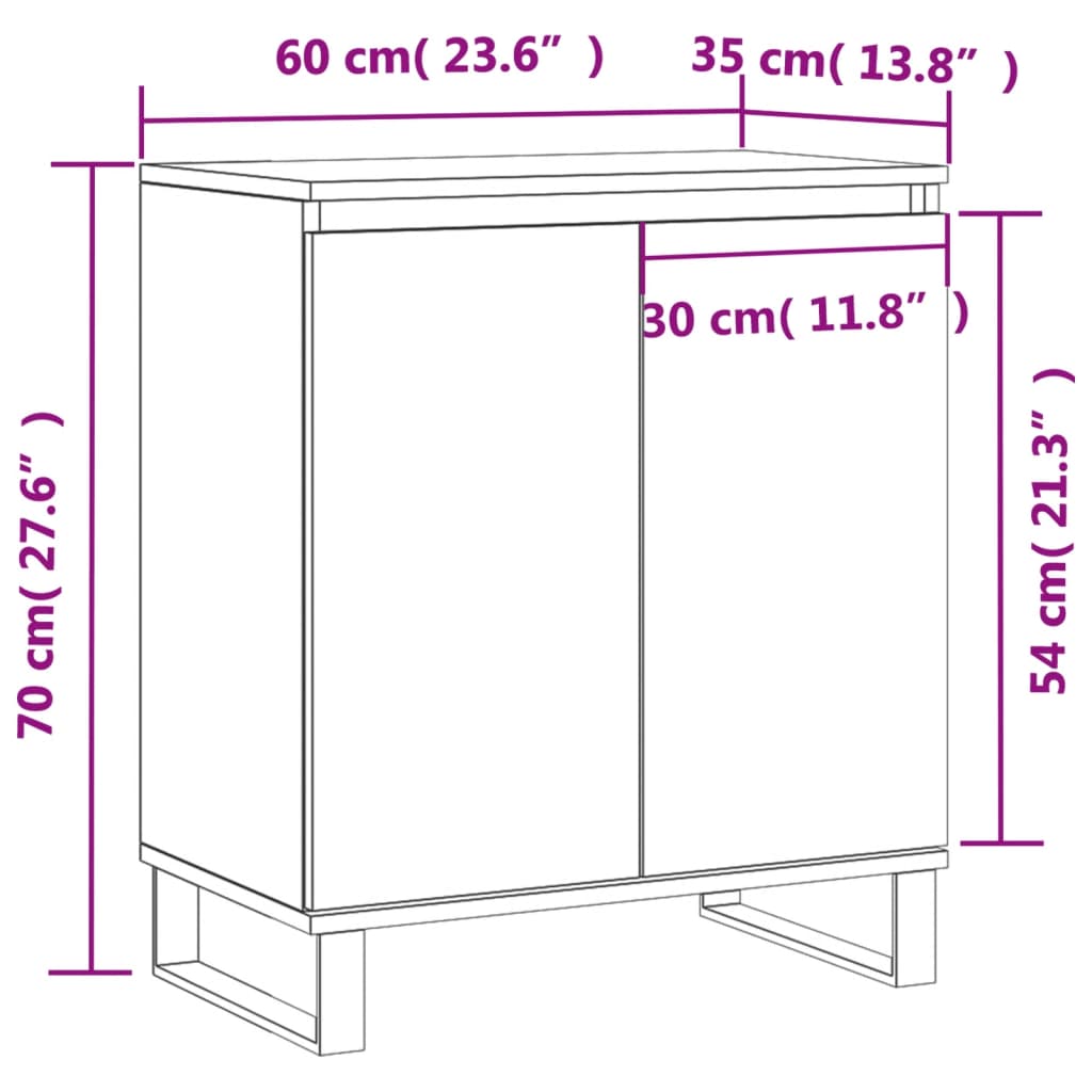 vidaXL Komoda betónovo sivá 60x35x70 cm spracované drevo