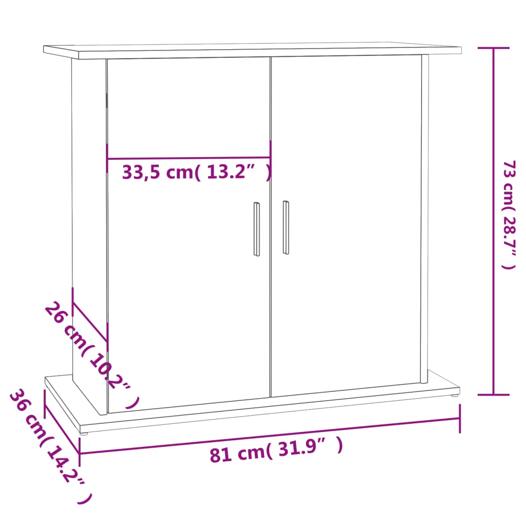 vidaXL Stojan na akvárium hnedý dub 81x36x73 cm kompozitné drevo