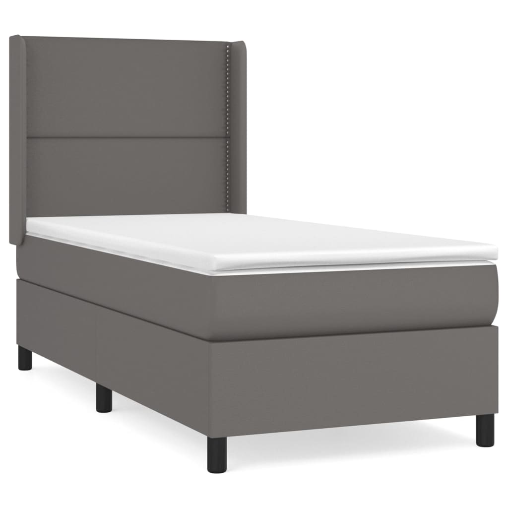 vidaXL Boxspring posteľ s matracom sivá 80x200 cm umelá koža