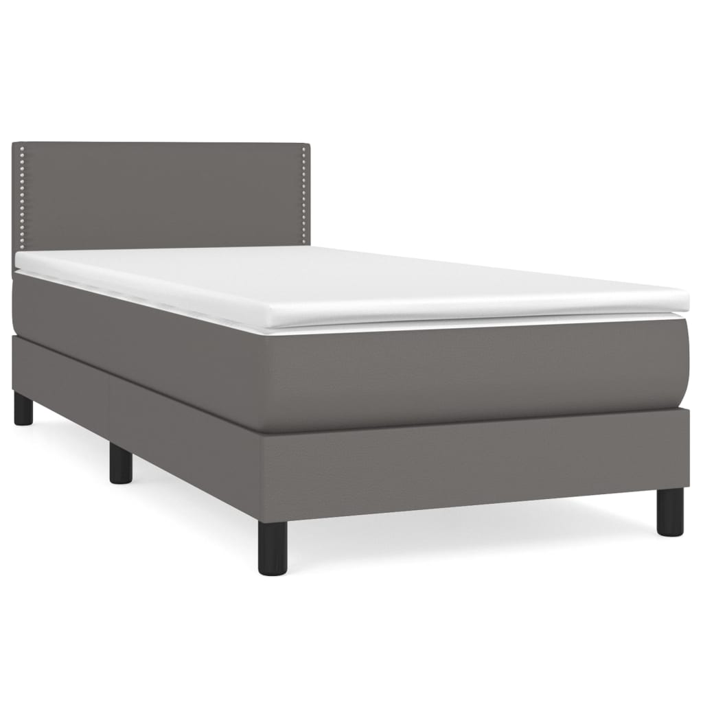 vidaXL Boxspring posteľ s matracom sivá 100x200 cm umelá koža