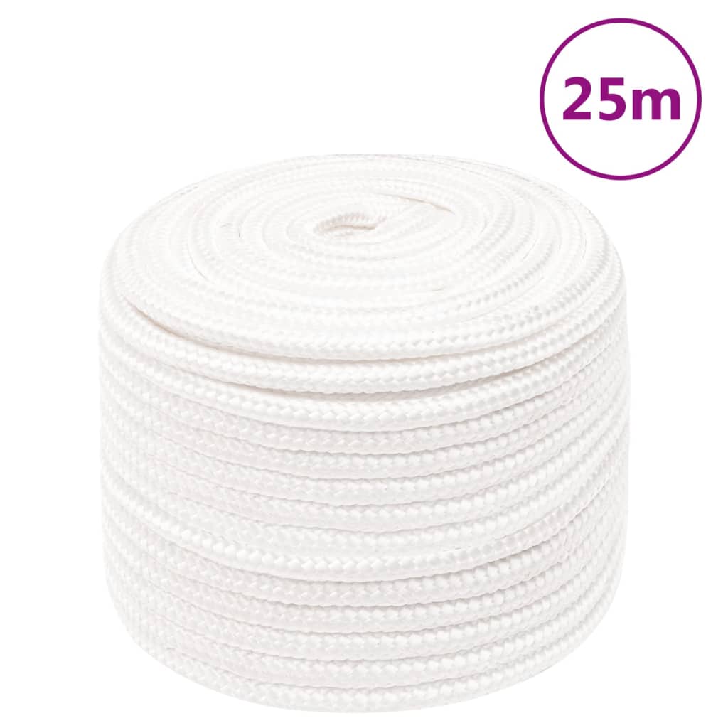 vidaXL Lodné lano biele 14 mm 25 m polypropylén