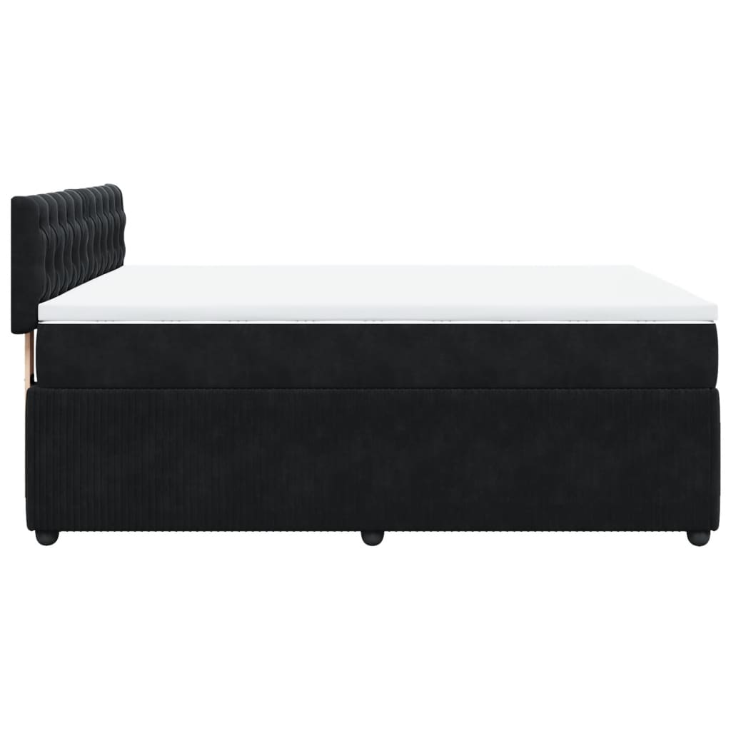 vidaXL Posteľný rám boxspring s matracom čierny 140x190 cm zamat