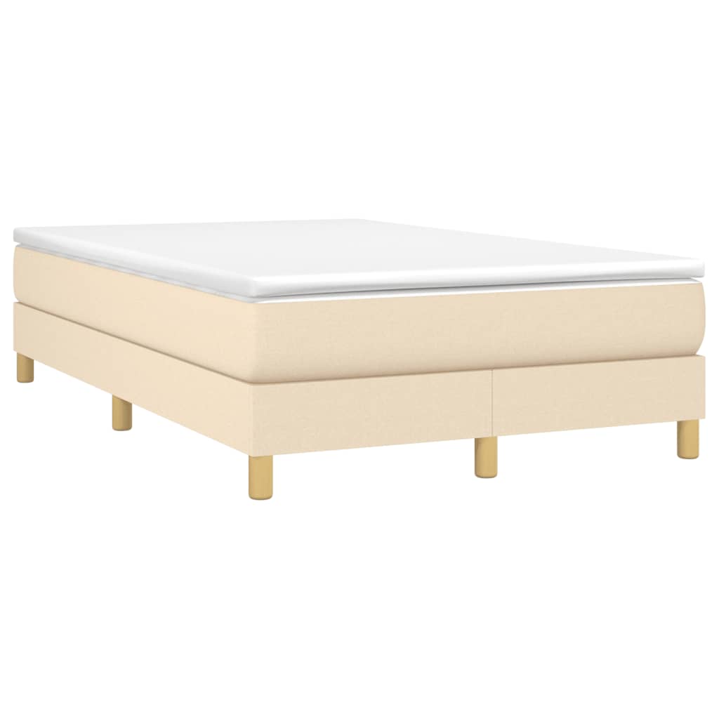 vidaXL Boxspring posteľ s matracom krémový 120x200 cm látka