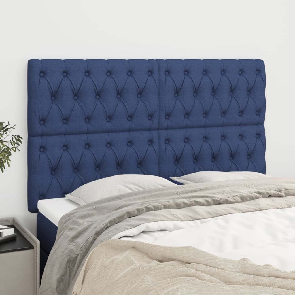 vidaXL Čelá postele 4 ks modrý 72x7x78/88 cm látka