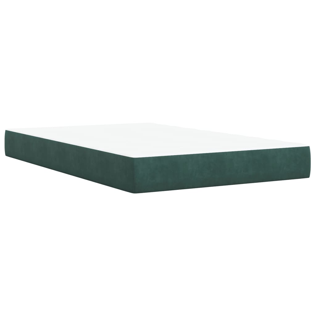 vidaXL Boxspring posteľ s matracom, tmavozelená 120x190cm, zamat