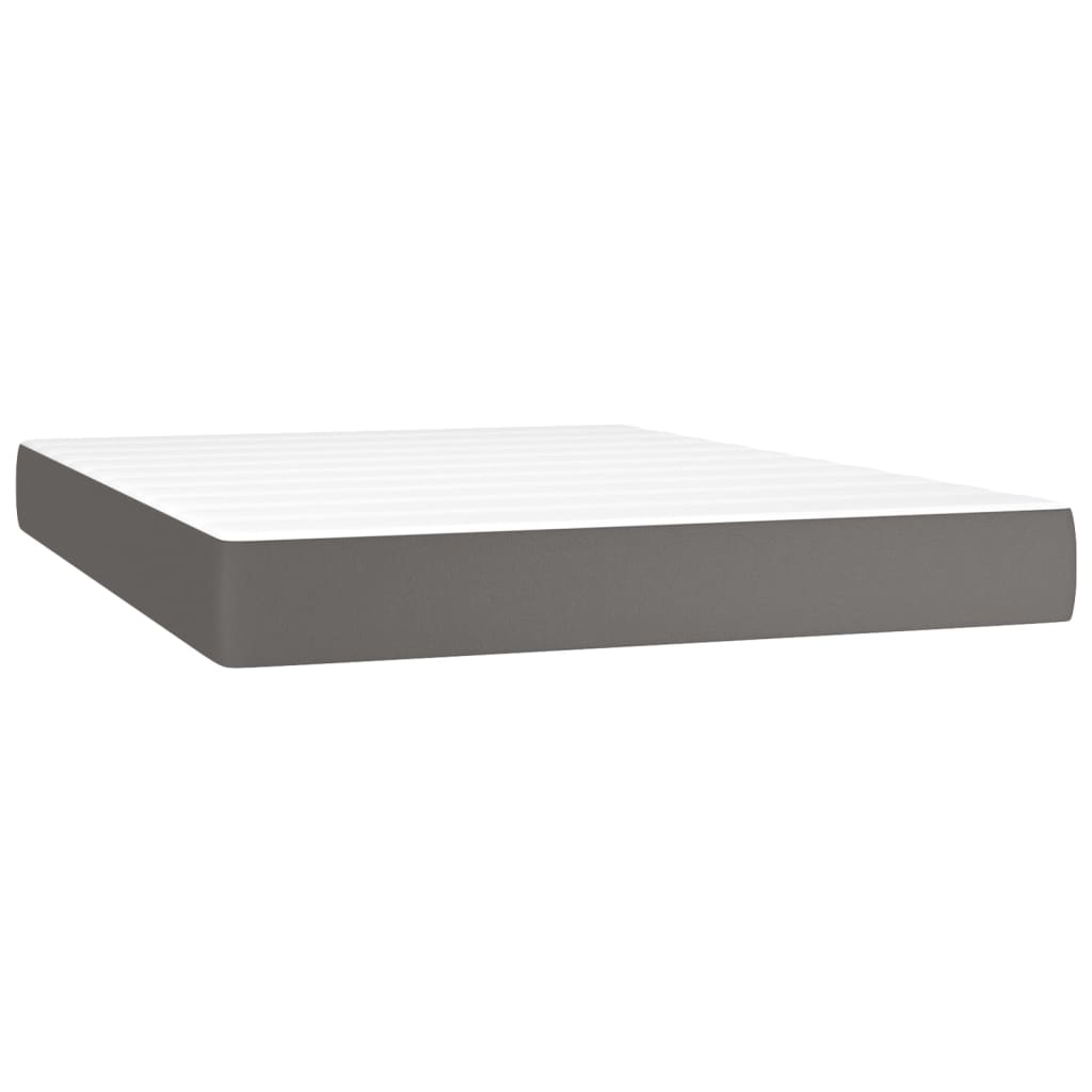 vidaXL Boxspring posteľ s matracom sivá 140x200 cm umelá koža