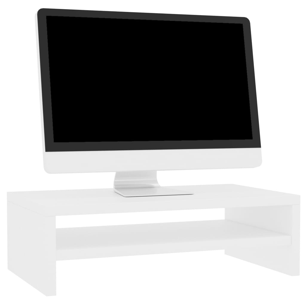 vidaXL Stojan na monitor, biely 42x24x13 cm, kompozitné drevo