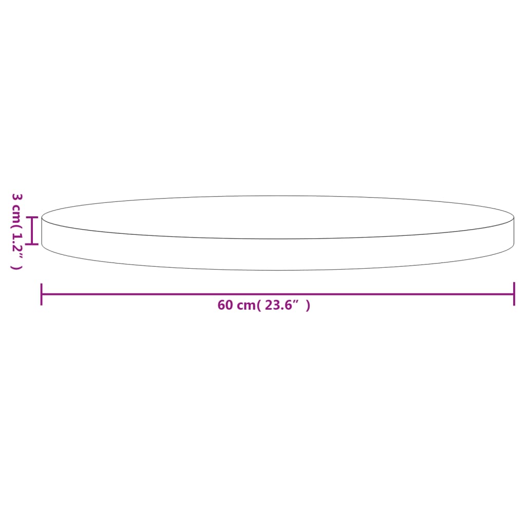 vidaXL Stolová doska okrúhla čierna Ø60x3 cm masívna borovica