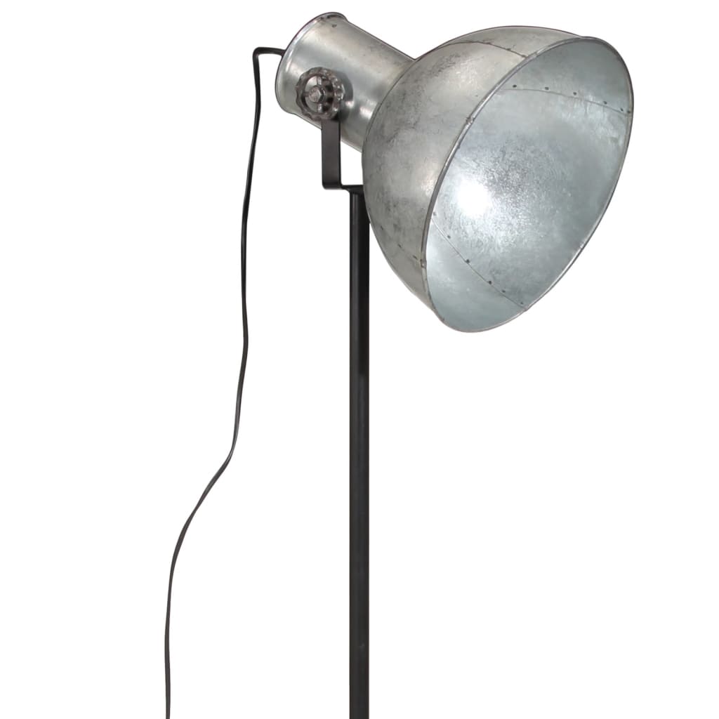 vidaXL Podlahová lampa 25 W starožitná strieborná 61x61x90/150 cm E27