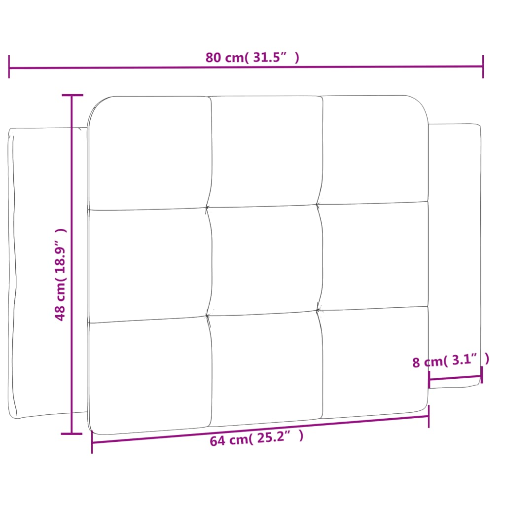 vidaXL Vankúš na čelo postele čierny 80 cm umelá koža