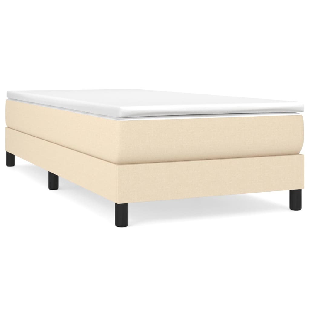 vidaXL Boxspring posteľ s matracom krémová 100x200 cm látka