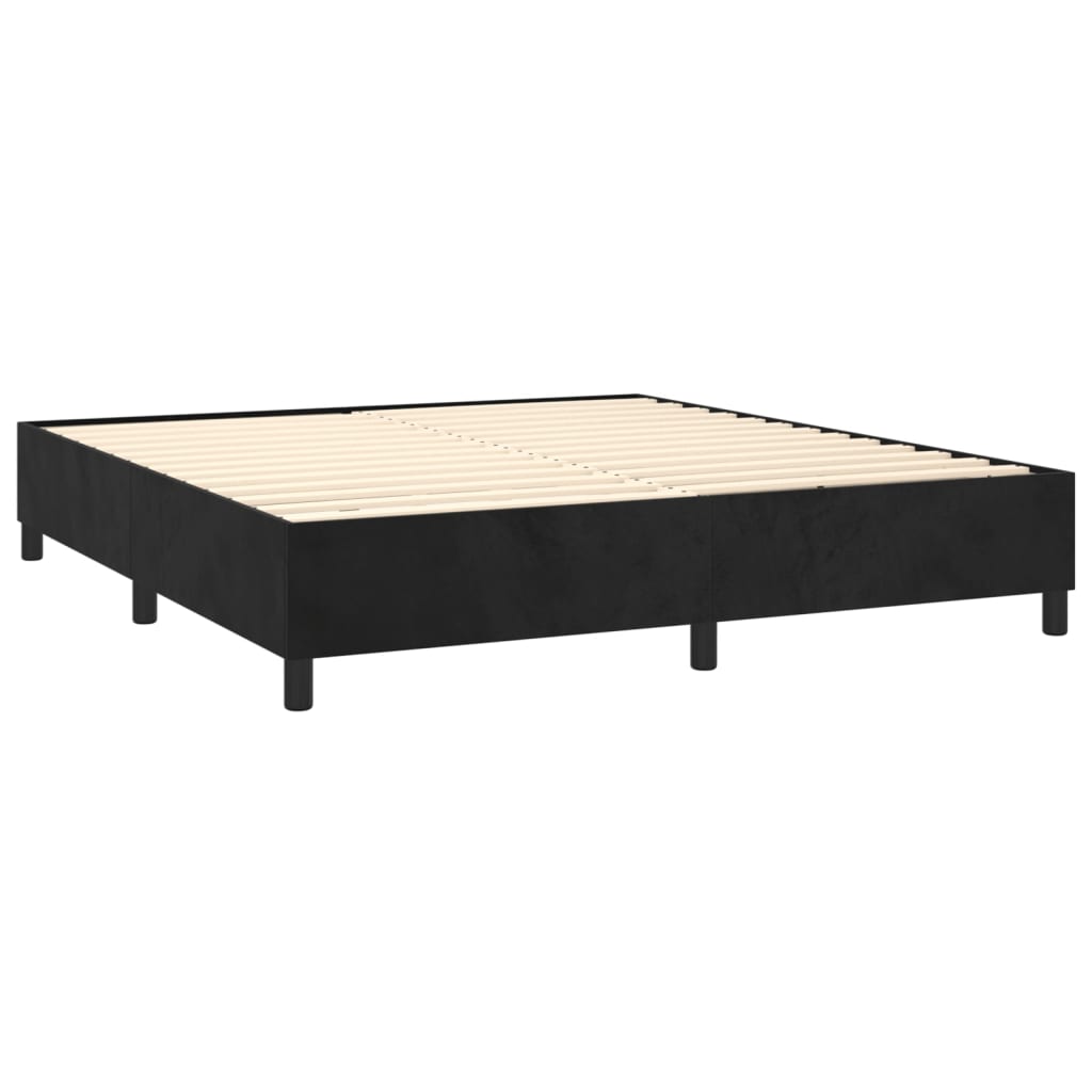 vidaXL Posteľný rám boxspring s matracom čierny 180x200 cm zamat