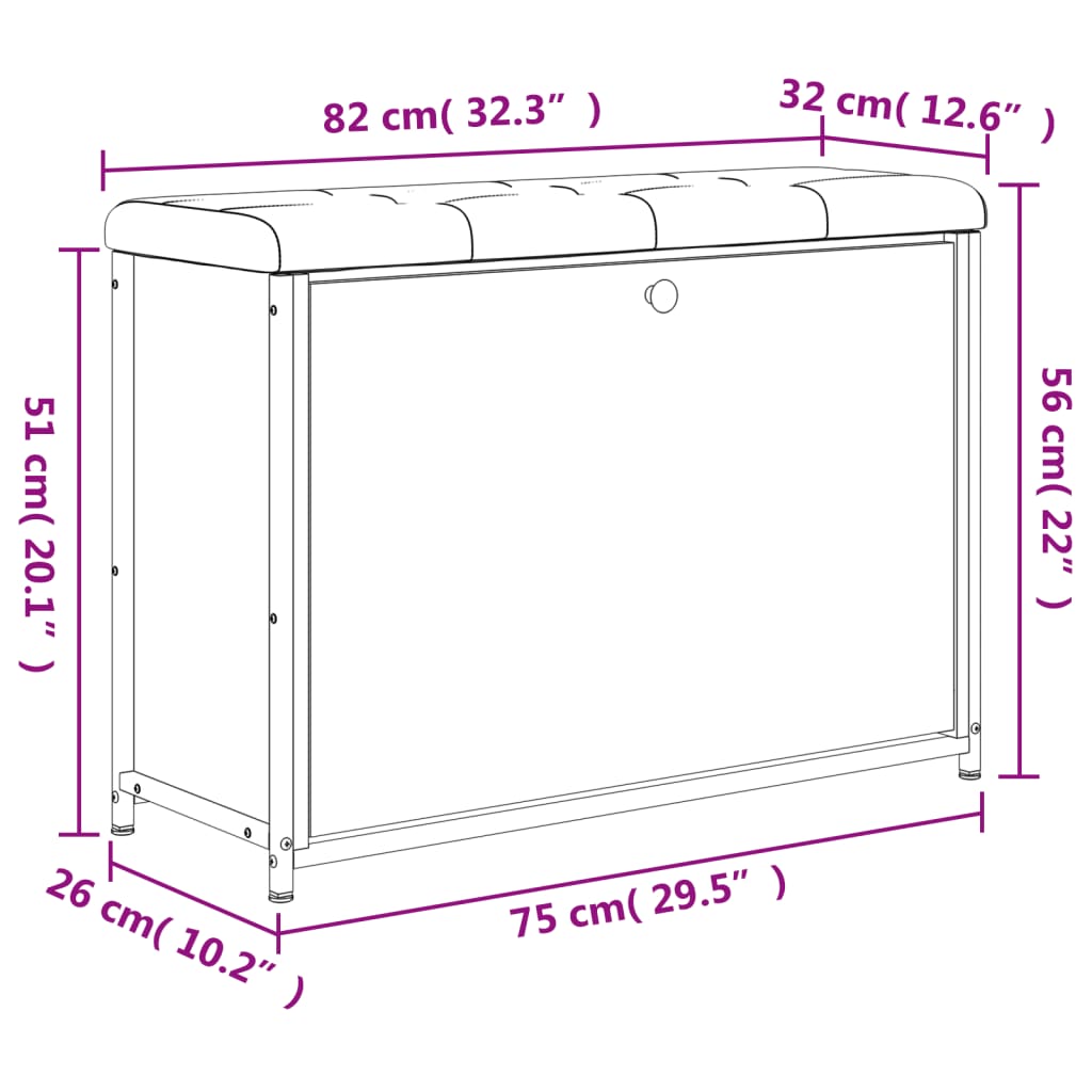 vidaXL Lavička na topánky s vyklápacou zásuvkou hnedý dub 82x32x56 cm