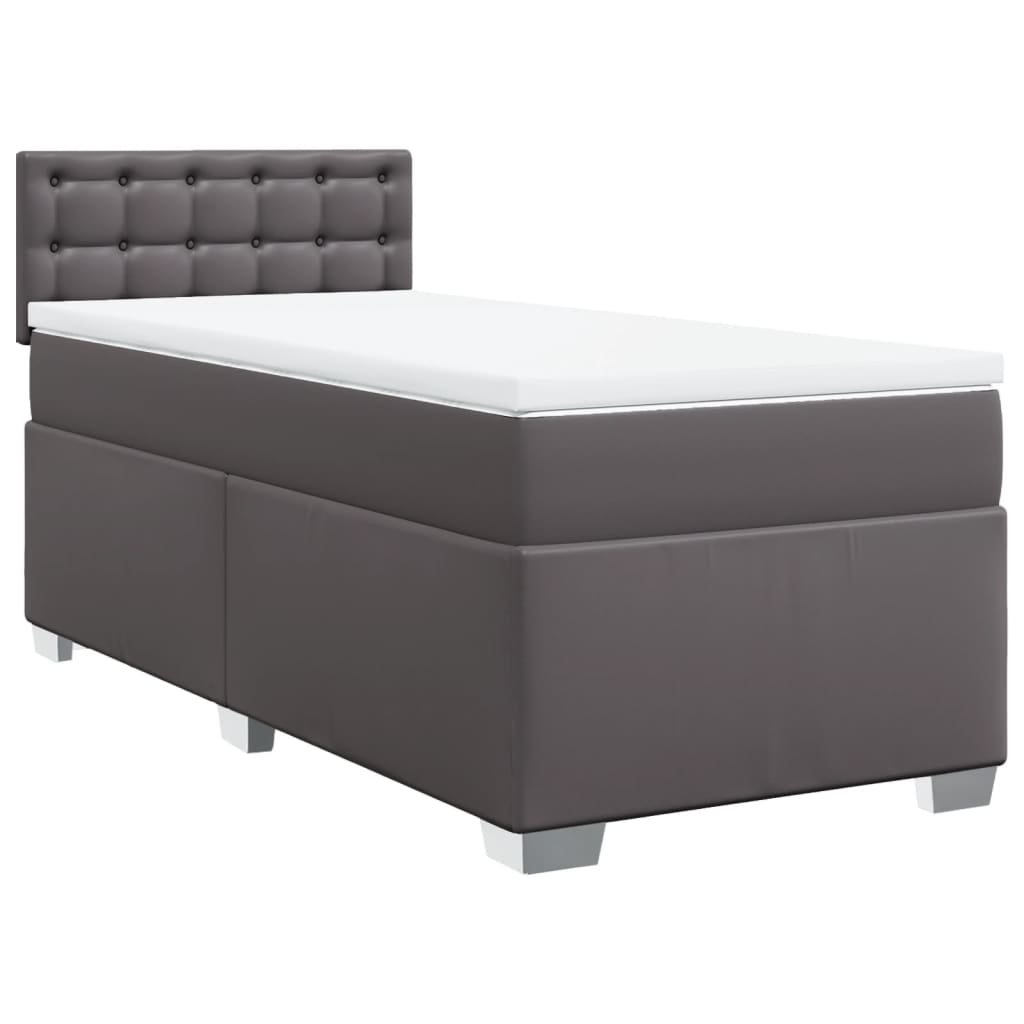 vidaXL Boxspring posteľ s matracom sivá 90x190 cm umelá koža