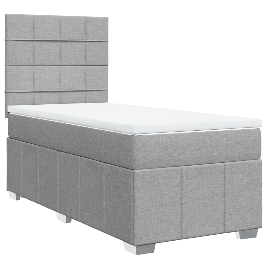 vidaXL Boxspring posteľ s matracom bledosivý 100x200 cm látka