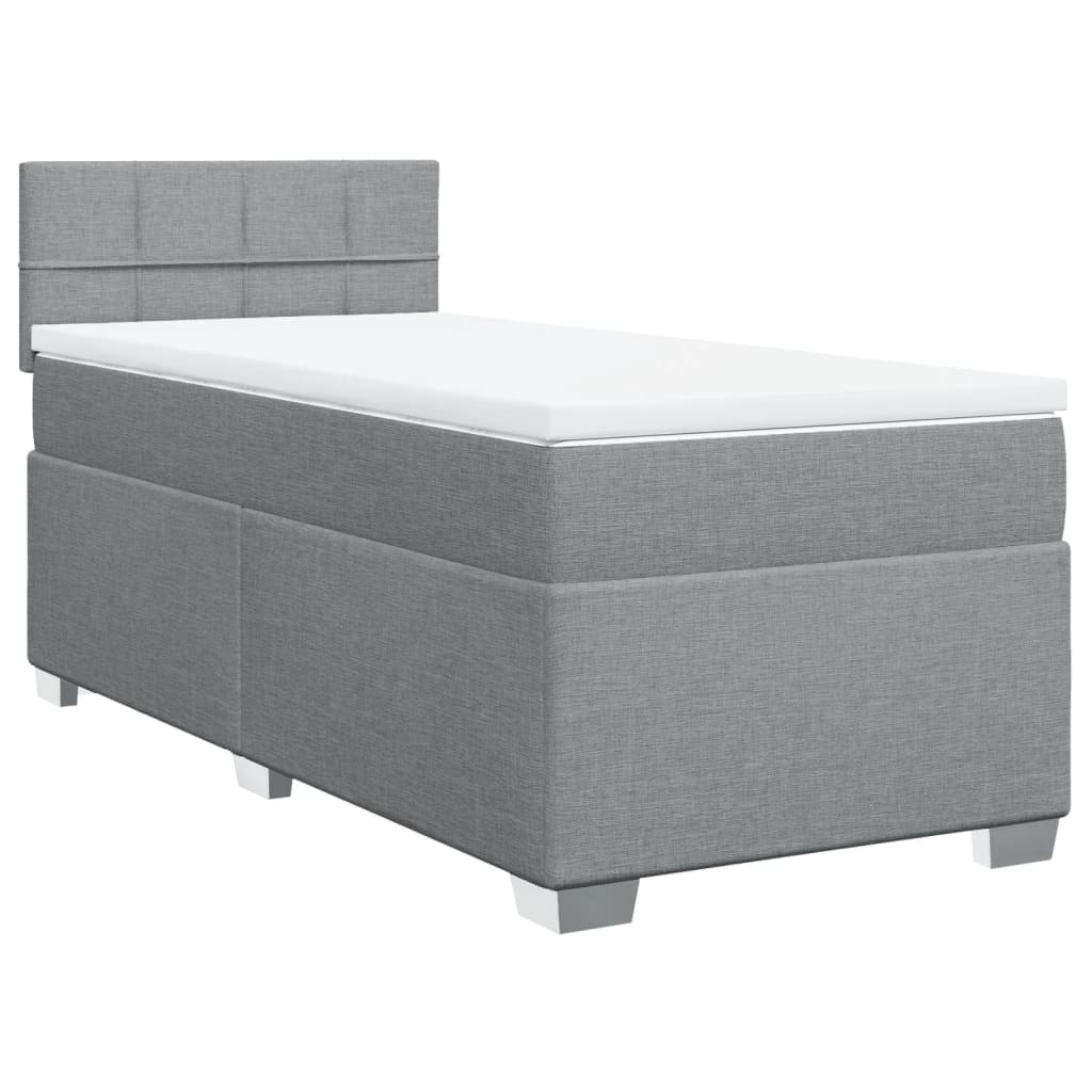 vidaXL Boxspring posteľ s matracom bledosivý 100x200 cm látka