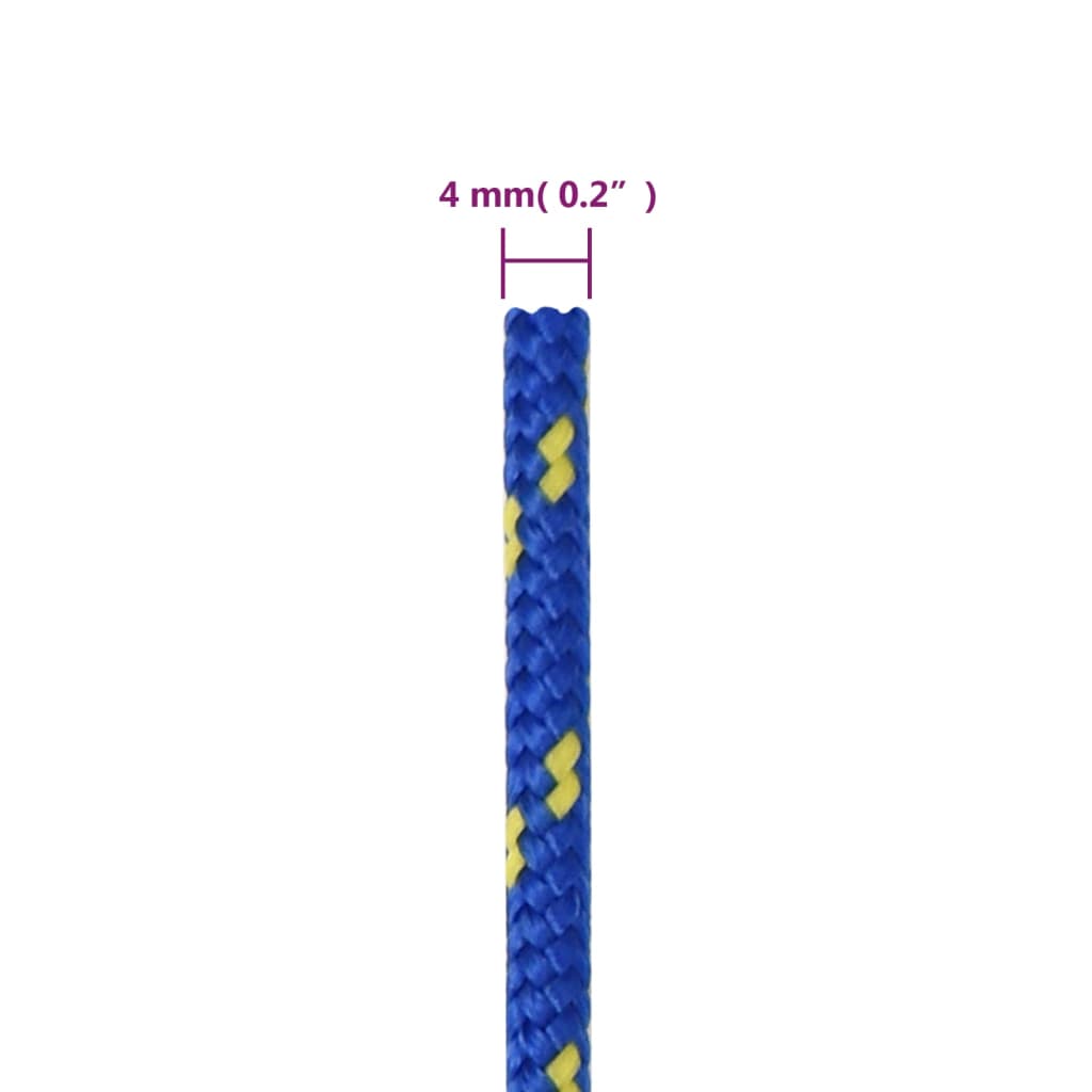 vidaXL Lodné lano modré 4 mm 25 m polypropylén