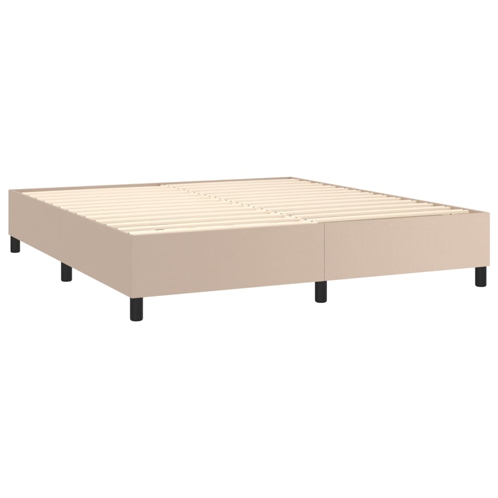 vidaXL Boxspring posteľ s matracom kapučínová 160x200 cm umelá koža