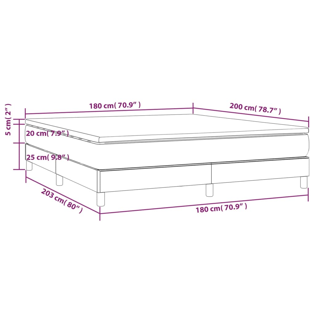 vidaXL Posteľný rám boxspring s matracom čierny 180x200 cm zamat