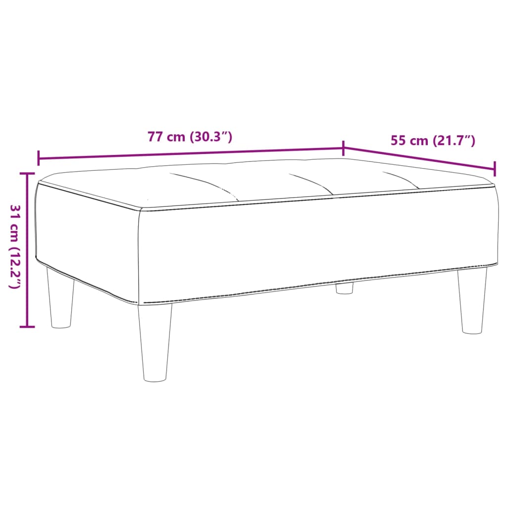 vidaXL Podnožka tmavosivá 77x55x31 cm zamat