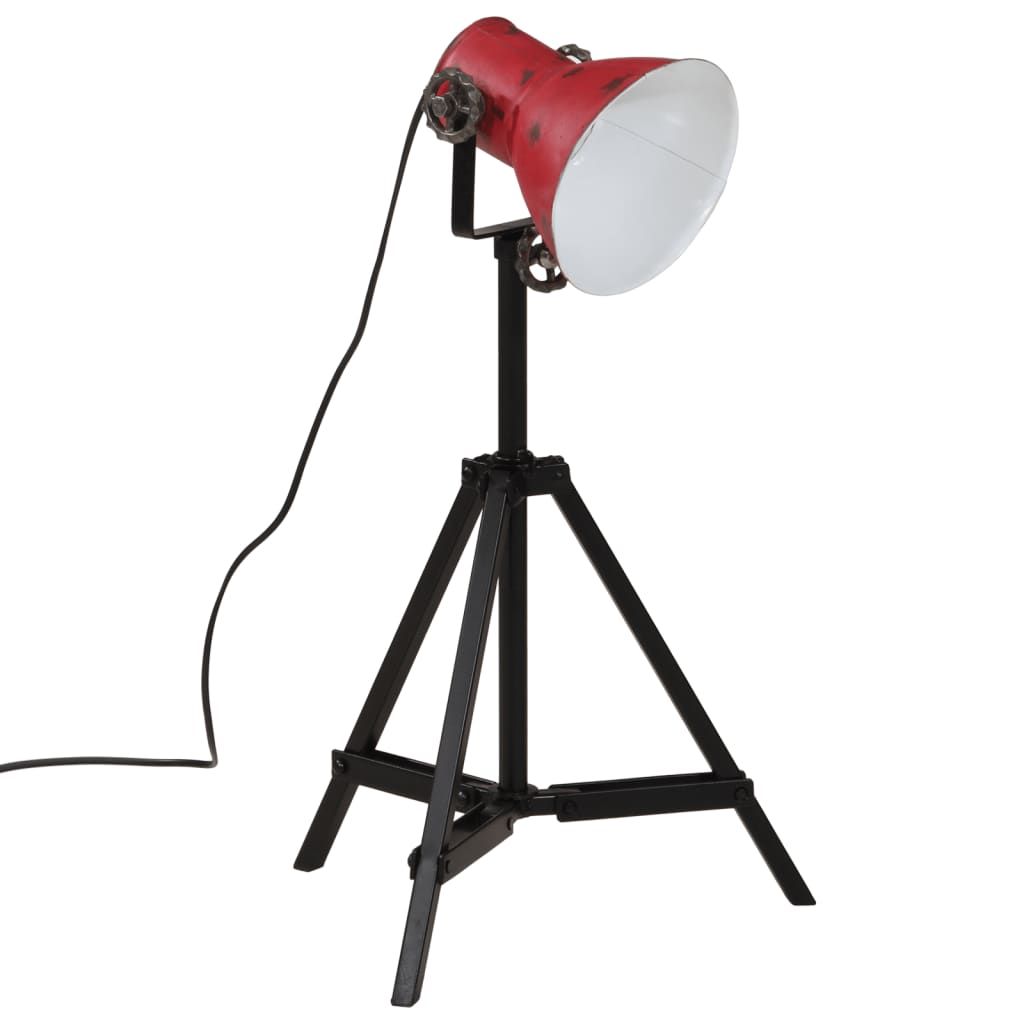 vidaXL Podlahová lampa 25 W šmuhovaná červená 35x35x65/95 cm E27