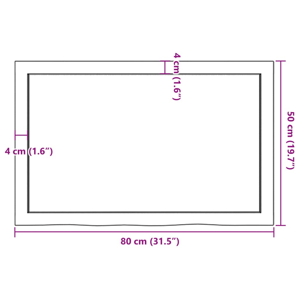 vidaXL Nástenná polica tmavohnedá 80x50x(2-6) cm ošetrený dubový masív