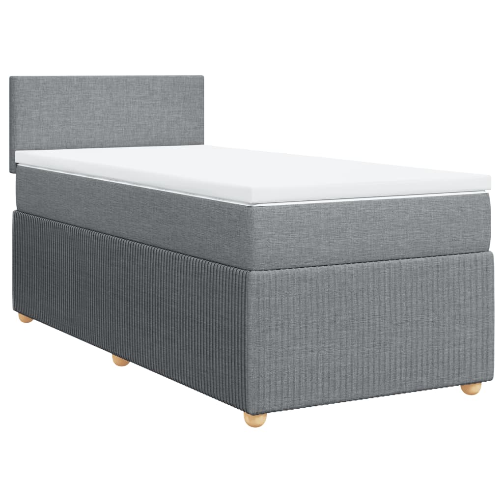 vidaXL Boxspring posteľ s matracom bledosivý 100x200 cm látka