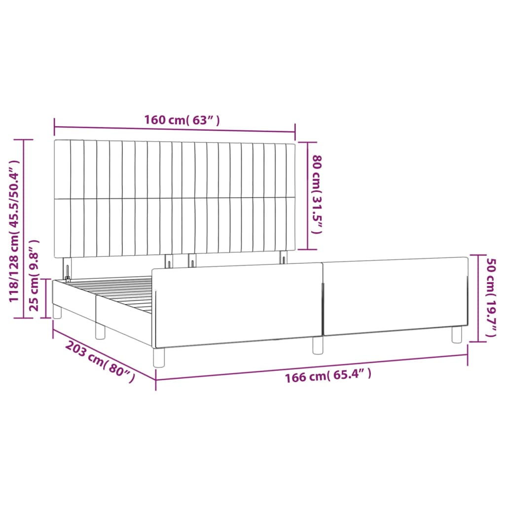 vidaXL Rám postele bez matraca tmavomodrý 160x200 cm zamat