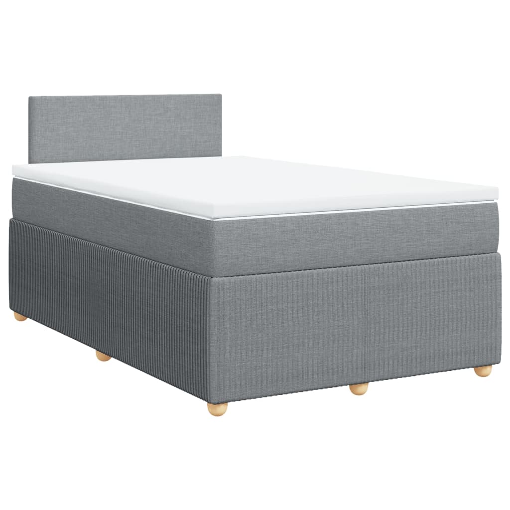 vidaXL Boxspring posteľ s matracom bledosivá 120x190 cm látka