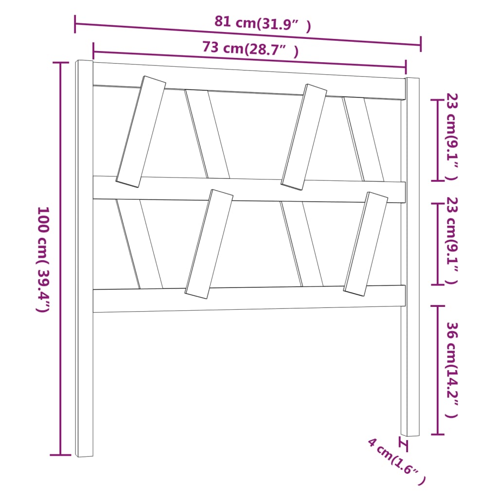 vidaXL Čelo postele medovohnedé 81x4x100 cm masívna borovica