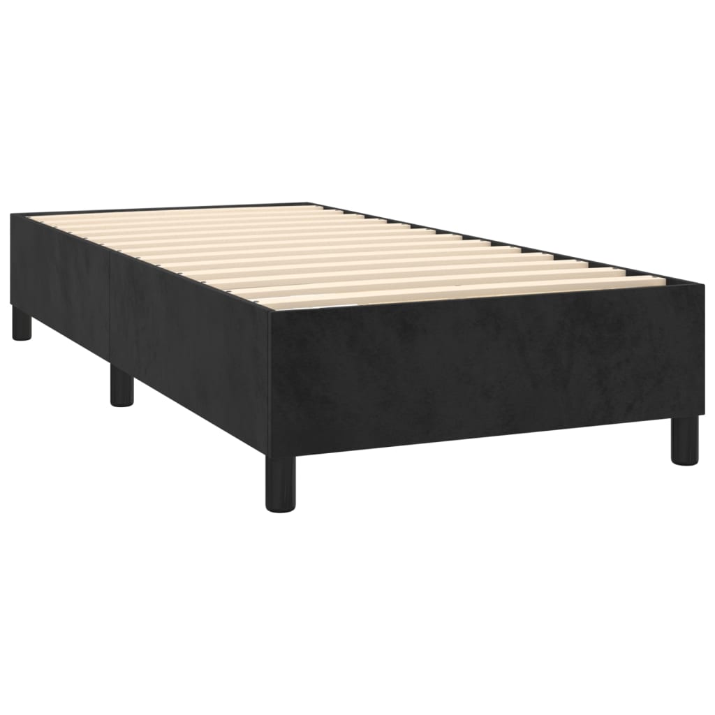 vidaXL Posteľný rám boxspring s matracom čierny 90x190 cm zamat